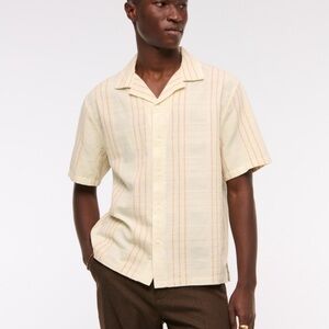 Abercrombie Camp Collar Textured Button-Up Shirt XXL